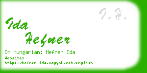 ida hefner business card